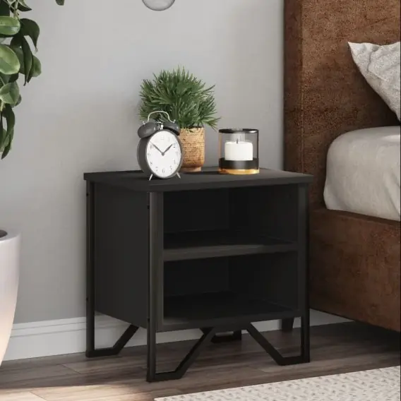 Oferta czasowa Szafka nocna, czarna, 40x30x40 cm, materiał drewnopochodny Lumarko! - Hurtownia wielobranżowa Lumarko